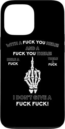 Vista 24 de Skeleton Middle Finger F You Pun Adult Humor Novelty Gifts Case for iPhone 17