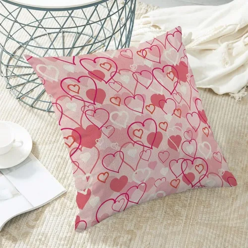 Vista 5 de BETGINY Fundas de almohada rosas de San Valentín de 18 x 18 pulgadas, paquete de 2, fundas de almohada decorativas de lino para dormitorio, hogar