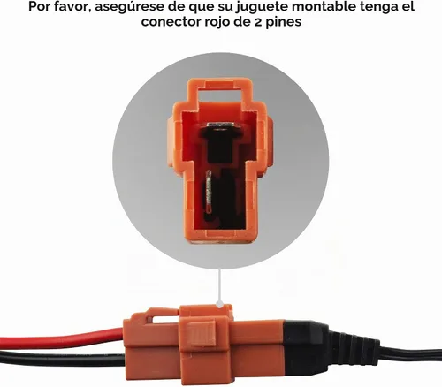Vista 4 de SafeAMP Cargador de 12 V para vehículos de paseo, conector rojo de 2 pines