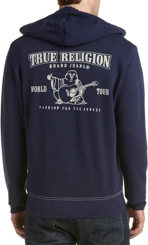 Vista 2 de True Religion - Sudadera con capucha y cremallera con logotipo de Buda para hombre