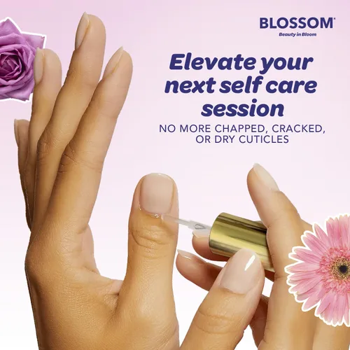 Vista 5 de Blossom Aceite para cutículas hidratante, hidratante, fortalecedor, perfumado, infundido con flores reales, fabricado en Estados Unidos, 0.42 fl.