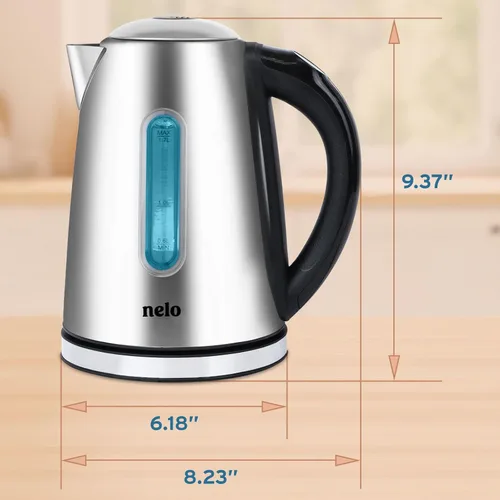 Vista 7 de NELO Hervidor eléctrico con 7 ajustes preestablecidos de control de temperatura, pantalla digital de temperatura, luces indicadoras LED