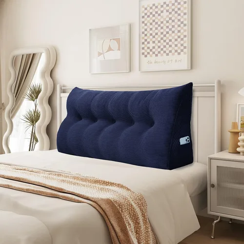 Vista 13 de Almohada de cuña para sentarse en la cama, almohada de lectura para adultos, soporte para respaldo, almohada de cabecero, sofá cama, cojín de Negro