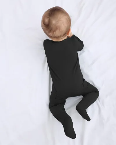 Vista 5 de GUISBY Pijama de rayón con pies para bebé con puños de manopla, mameluco suave de manga larga de 0 a 18 meses