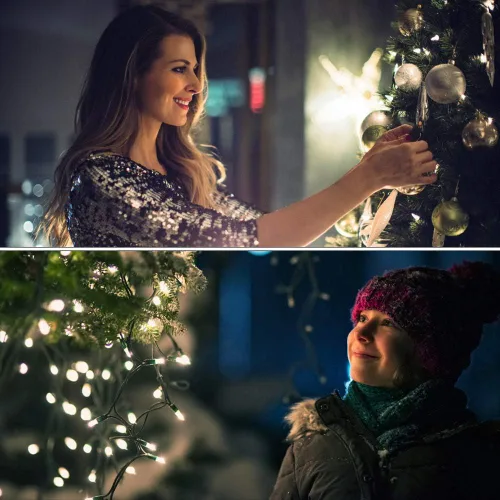 Vista 4 de Green Convenience - Guirnalda de luces de Navidad de 33 pies con 100 luces LED y función de memoria de temporizador, a baterías o USB, resistente al