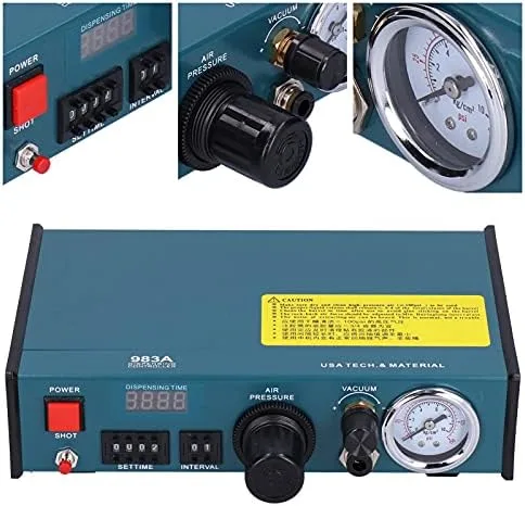 Vista 4 de Máquina de dispensador de pegamento semiautomático Pantalla digital Dispensador adhesivo líquido Operaciones manuales semiautomáticas Enchufe AC110V