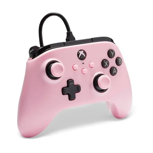 Vista 2 de PowerA Wired Controller for Xbox Series X S - Pink, gamepad, video game/gaming controller, works with Xbox One, Officially Licensed