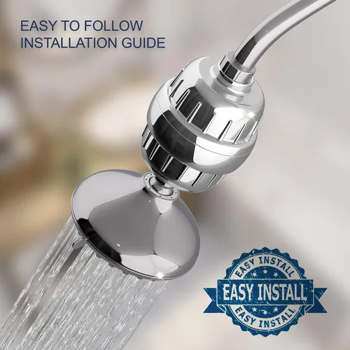 Vista 6 de Aqua Earth Cabezal de ducha filtrado Filtro de ducha para agua dura, elimina cloro, fluoruro, sustancias nocivas, suavizante de agua con vitamina C