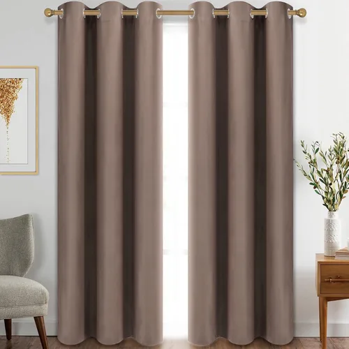 Vista 14 de Diraysid Cortinas opacas beige con ojales para dormitorio, con aislamiento térmico, cortinas de oscurecimiento de habitación, 38 x 54 pulgadas, 2
