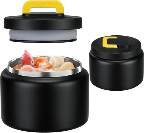 Vista 13 de JXXM Tarro térmico de 8 onzas para alimentos fríos y calientes para niños, recipientes aislados para el almuerzo, tarro de comida caliente, a prueba