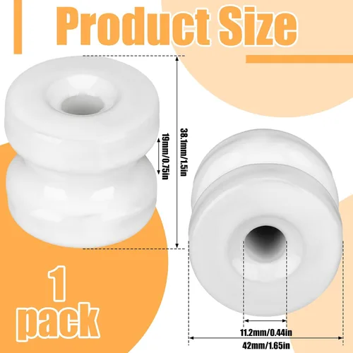 Vista 2 de SiliFine 1 unids WP36 Corner Post Cerca Cerca Aislador Eléctrico Blanco Circular Donut Porcelana Aislador para Cerca Alambre Madera Post