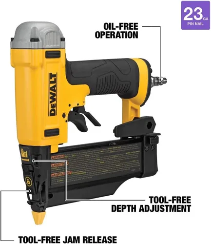 Vista 7 de DEWALT Clavadora neumática, calibre 23, 2 pulgadas (DWFP2350K)