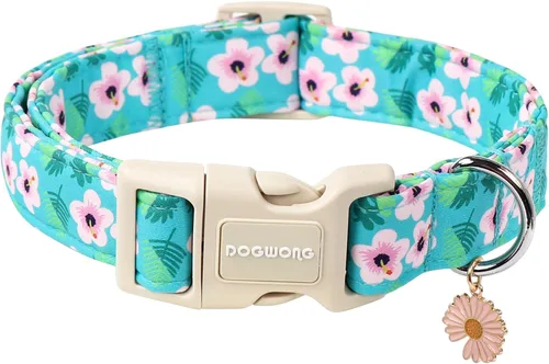 Vista 39 de DOGWONG Collar de Algodón para Perro, Collar para Perro de Cuadros Azules Resistente, Collar Suave y Duradero para Perro Macho, Lindo Collar de A
