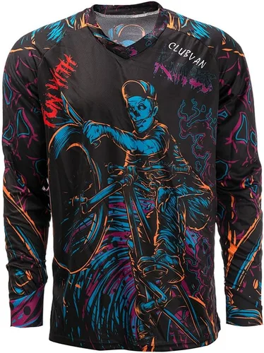 Vista 170 de Hotlion Camiseta de ciclismo para hombre, manga larga, MTB Motocross, ropa de carreras todoterreno