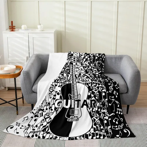 Vista 22 de Castle Fairy Manta de forro polar con botas de vaquero, manta de guitarra musical bohemia para niños y niños, manta de vaquera rústica occidental