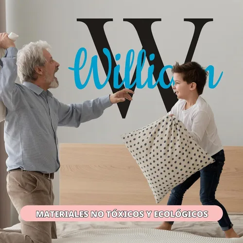 Vista 6 de CRYPTONITE Decoración de pared de vinilo personalizable con nombre e inicial, calcomanía de pared para bebé, niño y niña, calcomanías I para niños