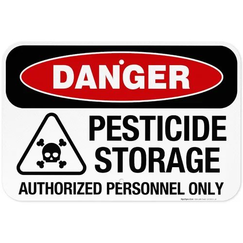 Vista 17 de Danger Pesticide Storage Authorized Personnel Only Sign, 10x7 Inches, Rust Free .040 Aluminum, Made in USA by Sigo Signs