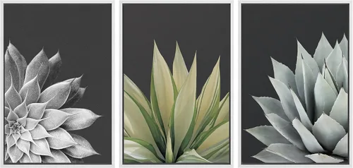 Vista 20 de SIGNWIN Lienzo enmarcado para pared, juego de arte abstracto de serenidad costera, ilustraciones abstractas junto al mar, arte moderno, decorativo