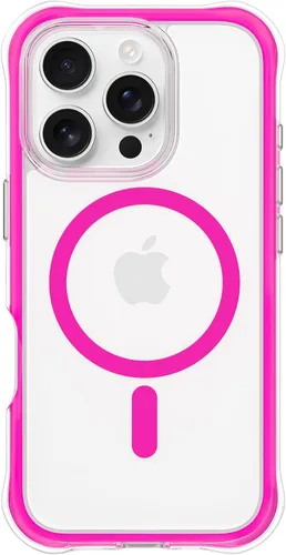 Vista 25 de ORNARTO Air Case para iPhone 16 Pro Max Transparente, Compatible con MagSafe, Funda de Protección contra Caídas de Grado Militar con Air-Pink Rosa