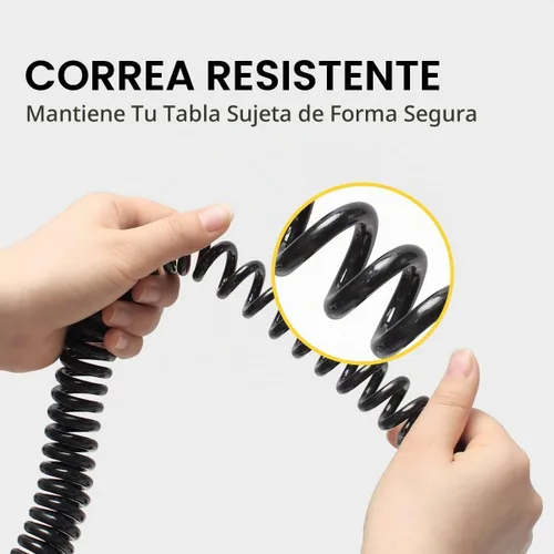 Vista 4 de WOOWAVE Correa SUP de 11 pies en espiral para tabla de remo para tabla de surf, correa de tobillo con funda impermeable para billetera/teléfono Negro