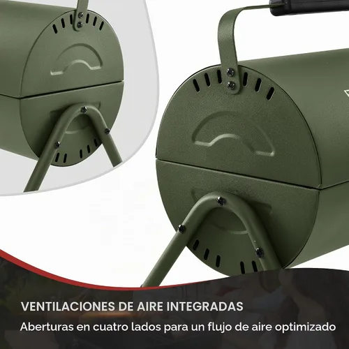 Vista 13 de CC1015L Parrilla de Carbón Portátil Verde Oliva