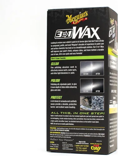 Vista 3 de Meguiar's - Kit de cera 3 en 1 de 16 onzas, G191016 de 16 onzas, kit de 16 onzas, color negro