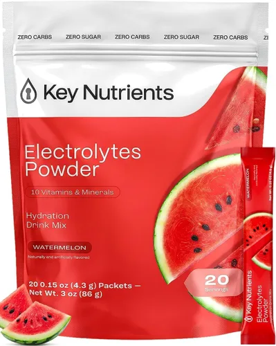 Vista 18 de KEY NUTRIENTS Electrolitos en polvo sin azúcar, limonada de maracuyá con 6 electrolitos y minerales, fibra prebiótica y polvos de hidratación