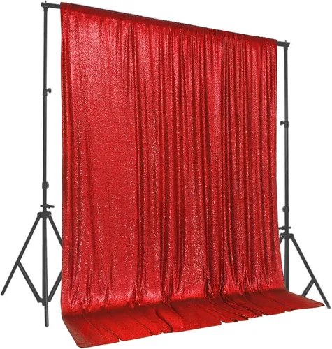 Vista 54 de PartyDelight Cortinas de Fondo de Lentejuelas 2 Paneles Negro 5 Pies x 10 Pies Telón de Fondo para Fotografía Cortina de Boda Eventos Especiales