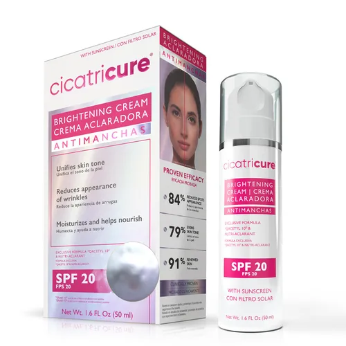 Vista 11 de Cicatricure Hidratante facial iluminador, crema facial 3 en 1 con antiarrugas Q acetil 10 y Nutri-Aclarant, SPF 20, tono de piel iluminador