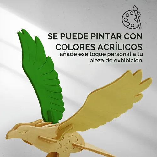 Vista 6 de Hands Craft - Juego de rompecabezas de madera 3D Animales de aves