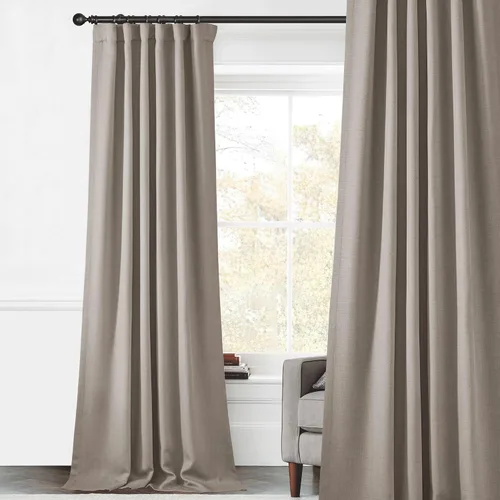 Vista 17 de StangH Cortinas Opacas con Pliegues Pinzados para Dormitorio, Cortinas de Ventana con Textura de Lino Beige con Ganchos, Aislante de Energía Neutro