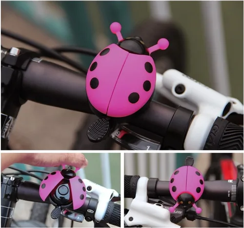 Vista 2 de Garneck Campana de bicicleta de mariquita, campana de bicicleta para niños, campana de bicicleta clásica, campana para pulgar, radiador eléctrico