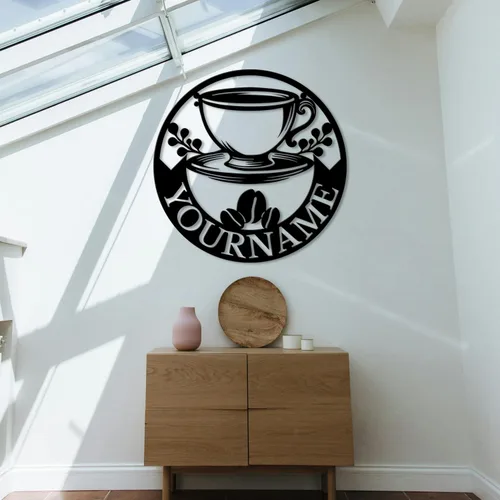 Vista 5 de Letreros metálicos con nombre de barra de café personalizados, letrero de metal de la casa de café soldado, letreros de cobertizo personalizados