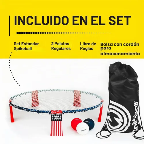 Vista 6 de Spikeball Kit estándar de 3 pelotas - Juego para el patio, la playa, el parque, interiores