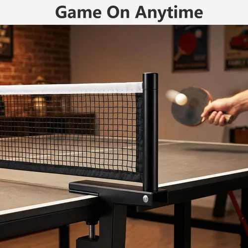 Vista 6 de Juego de postes de ping pong, red de ping pong con abrazadera, práctica de entrenamiento profesional, soporte de agarre portátil, accesorios