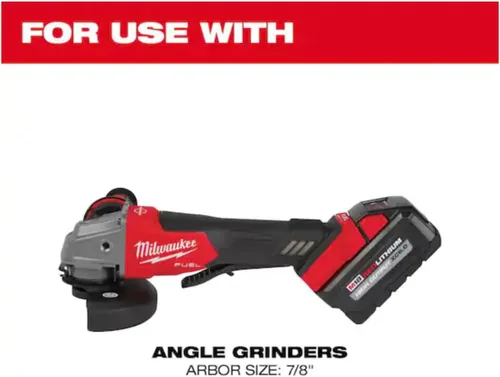 Vista 4 de Milwaukee Paquete de 10 muelas abrasivas 4 1 2 para amoladoras - Rectificado agresivo para metal y acero inoxidable - 4-1/2 pulgadas x 1/4 x 7/8