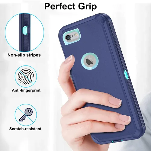 Vista 6 de Asuwish Funda de teléfono para iPhone 6/6s/7/8, híbrida, resistente, a prueba de golpes, dura protección, a prueba de caídas, accesorios móviles