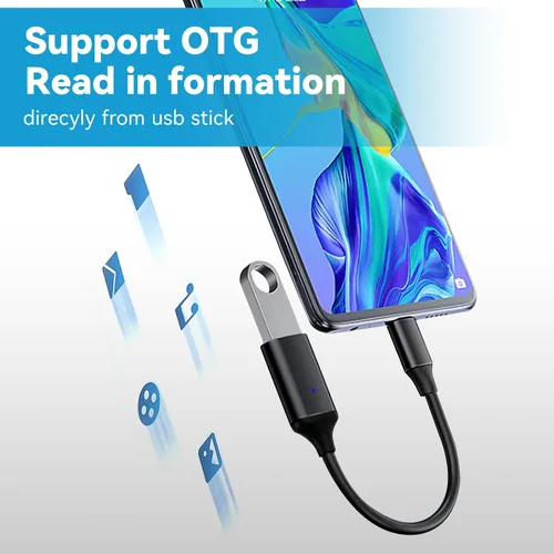 Vista 3 de OITYEUF Paquete de 2 adaptadores USB C a USB 3.0, tipo C macho a USB hembra, OTG, adaptador Thunderbolt a USB compatible con iPhone 16 15 Pro Max