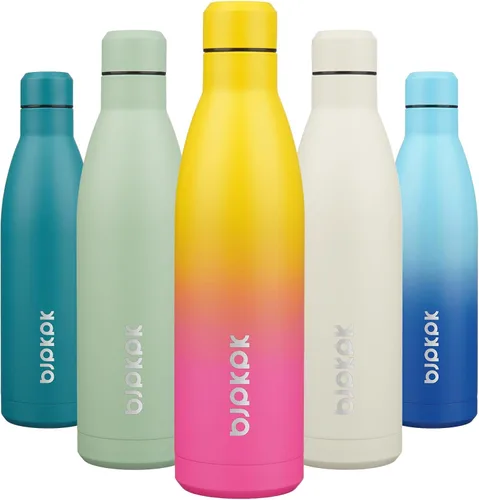 Vista 103 de [Usado] BJPKPK Botella de agua pequeña aislada de 12 onzas, frasco a prueba de A-azul