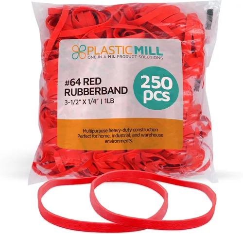 Vista 9 de Gomas de goma PlasticMill - Tamaño #33 - Gomas de color argyle púrpura - 1LB/500 unidades Size 33 Rubber Bands, Office Supplies, Argyle Purple