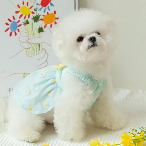 Vista 2 de Vestido de princesa elegante para perros pequeños, vestidos para perros y niñas, vestidos ligeros para mascotas
