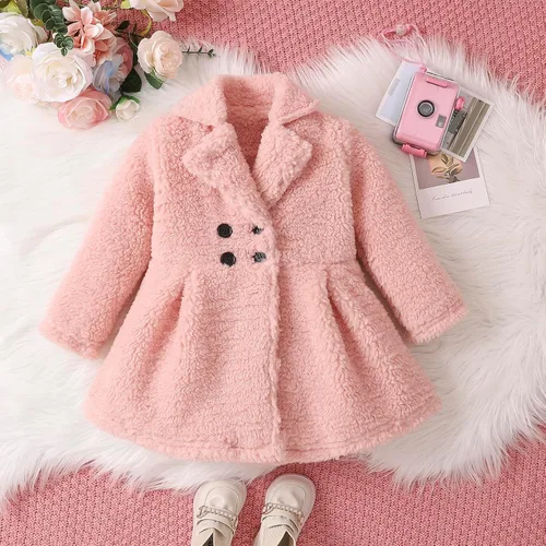 Vista 2 de Mubineo Ropa de otoño e invierno para bebé niña pequeña, gabardina de forro polar de princesa, abrigo para niños