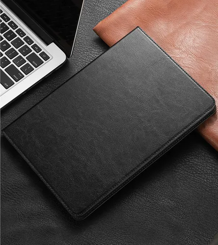 Vista 5 de Funda para iPad de 10.2 pulgadas, 9ª/8ª/7ª generación 2021/2020/2019, piel auténtica, función de encendido y apagado automático. Negro clásico