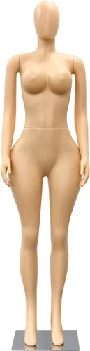 Vista 3 de Maniquí femenino de estilo brasileño – Forma de vestido de exhibición de cuerpo completo para ropa, tienda minorista y fotografía – tono de piel