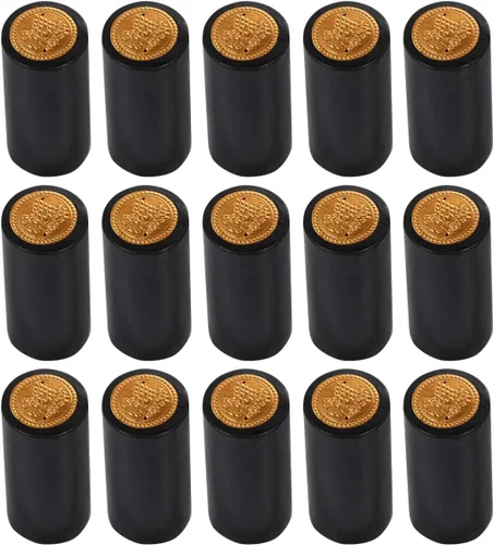Vista 2 de 100 tapas de sellado de película termorretráctil negras para botellas de vino, envoltura retráctil, sello de botella de vino, papel de aluminio