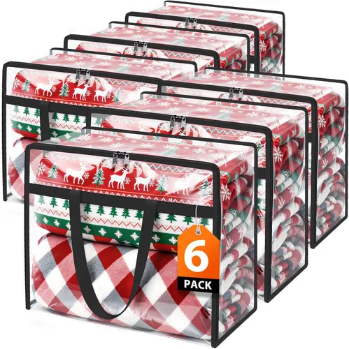 Vista 10 de SpaceTrove Bolsas de almacenamiento transparentes, paquete de 4 contenedores organizadores de almacenamiento debajo de la cama y armario, bolsas