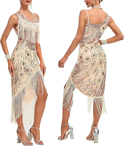 Vista 2 de Holiday Party Dress Party Sexy Dress Fashion Solid Color Sequin Fringe Dress New Years Eve Outfit