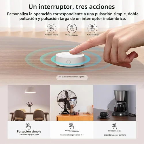 Vista 6 de Interruptor Zigbee SONOFF, SNZB-01P Botón de Pulso Inalámbrico, Soporta la Creación de Escenas Inteligentes, Activa los Dispositivos Conectados