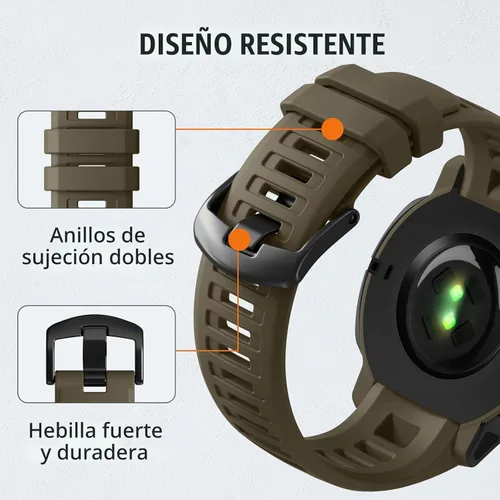 Vista 4 de GEAK Compatible con correas de reloj Garmin Instinct, correa de silicona suave de 22 mm para muñeca deportiva, reemplazo compatible con correa