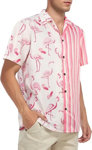 Vista 5 de American Trends Camisa hawaiana para hombre, camisas casuales de playa con botones, camisas tropicales de manga corta para hombre
